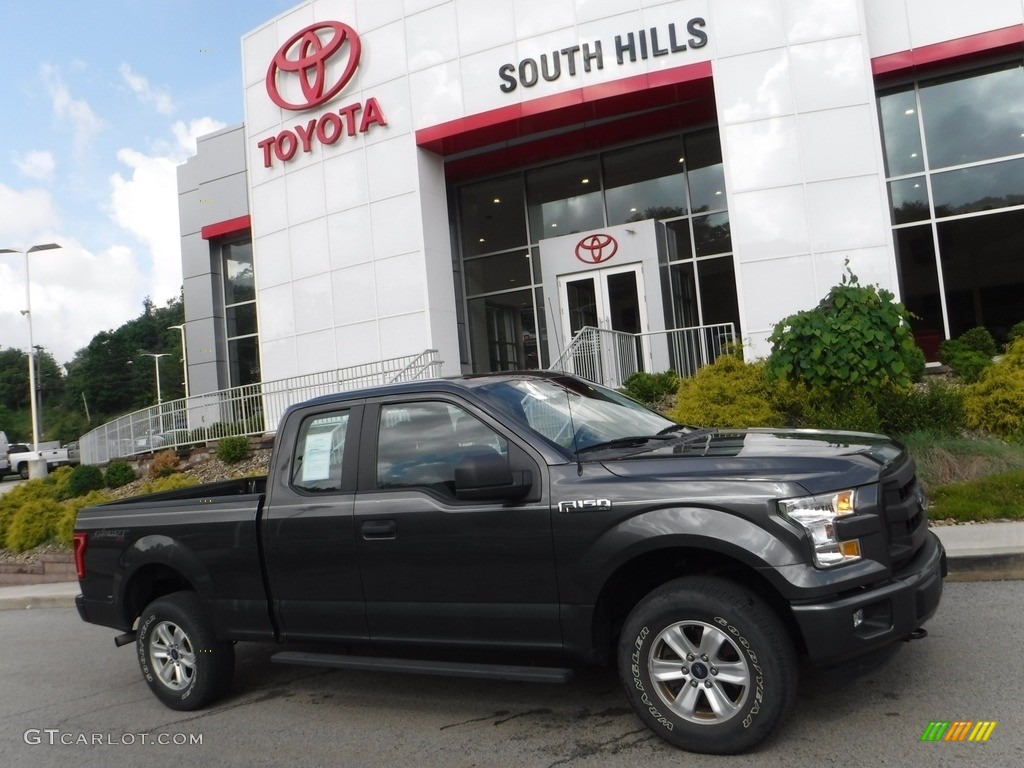 2016 F150 XL SuperCab 4x4 - Lithium Gray / Medium Earth Gray photo #2