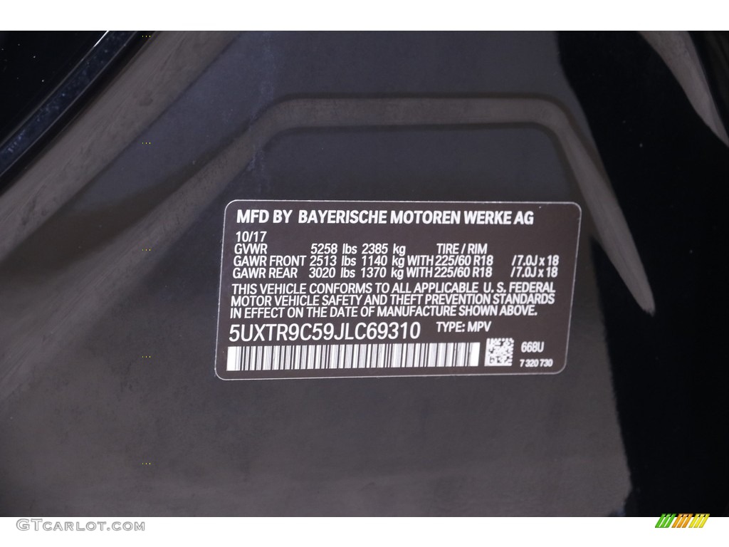 2018 X3 xDrive30i - Jet Black / Black photo #22