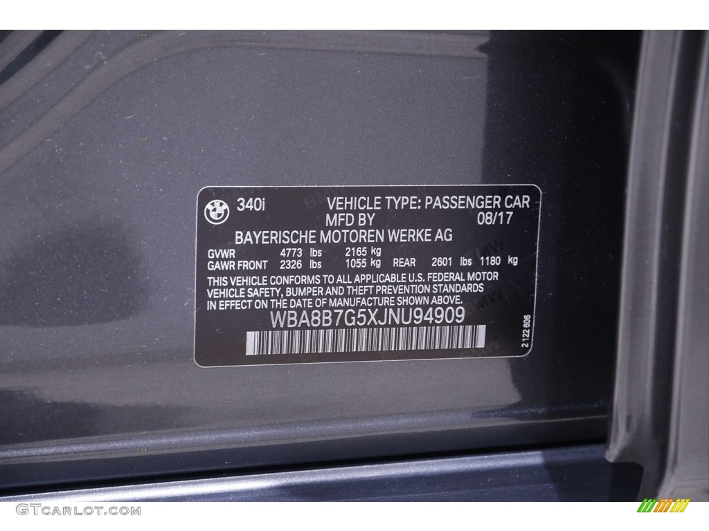 2018 3 Series 340i xDrive Sedan - Mineral Grey Metallic / Black photo #22