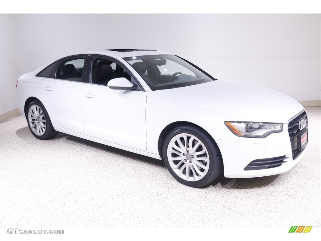 2014 A6 2.0T quattro Sedan - Glacier White Metallic / Black photo #1