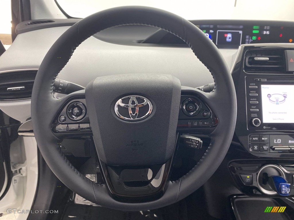 2020 Toyota Prius Prime LE Moonstone Steering Wheel Photo #142196229