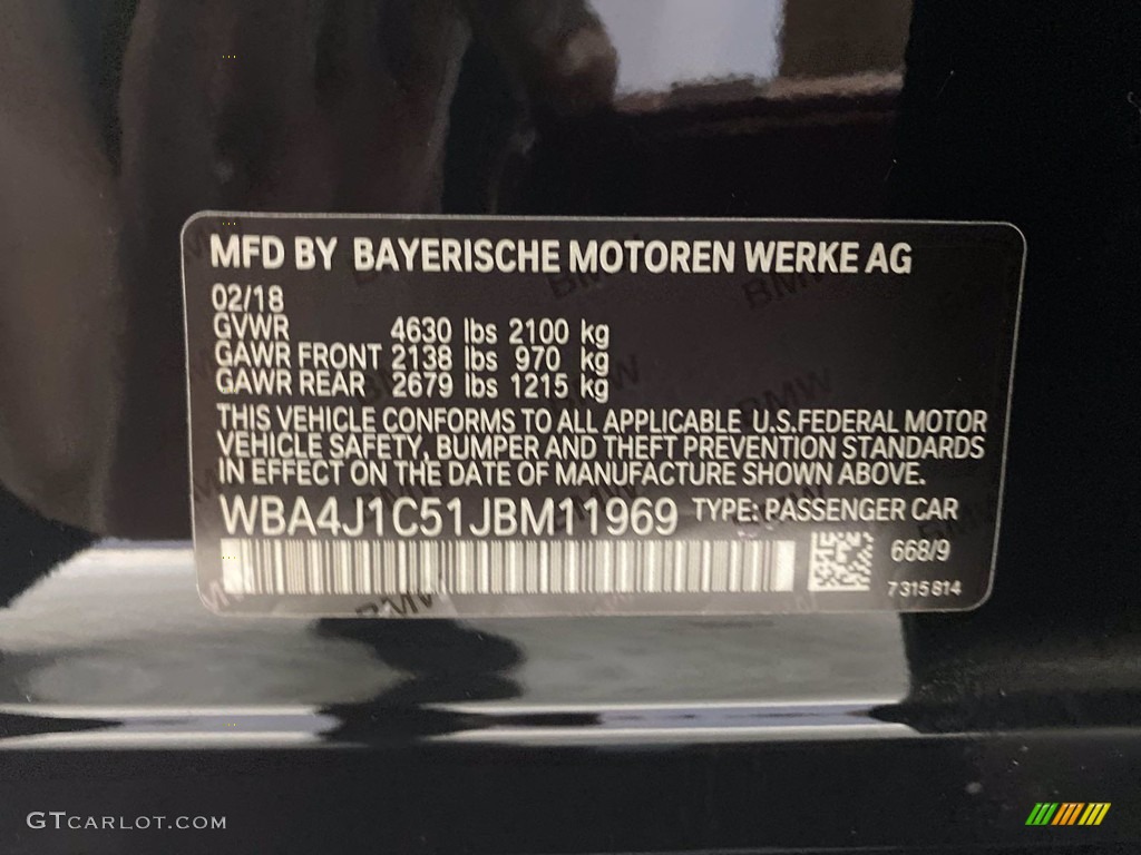 2018 4 Series 430i Gran Coupe - Jet Black / Black photo #37