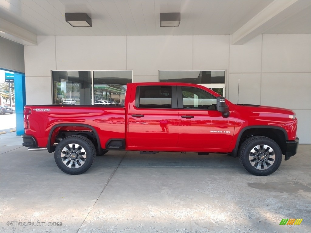 Red Hot 2021 Chevrolet Silverado 2500HD Custom Crew Cab 4x4 Exterior Photo #142198612