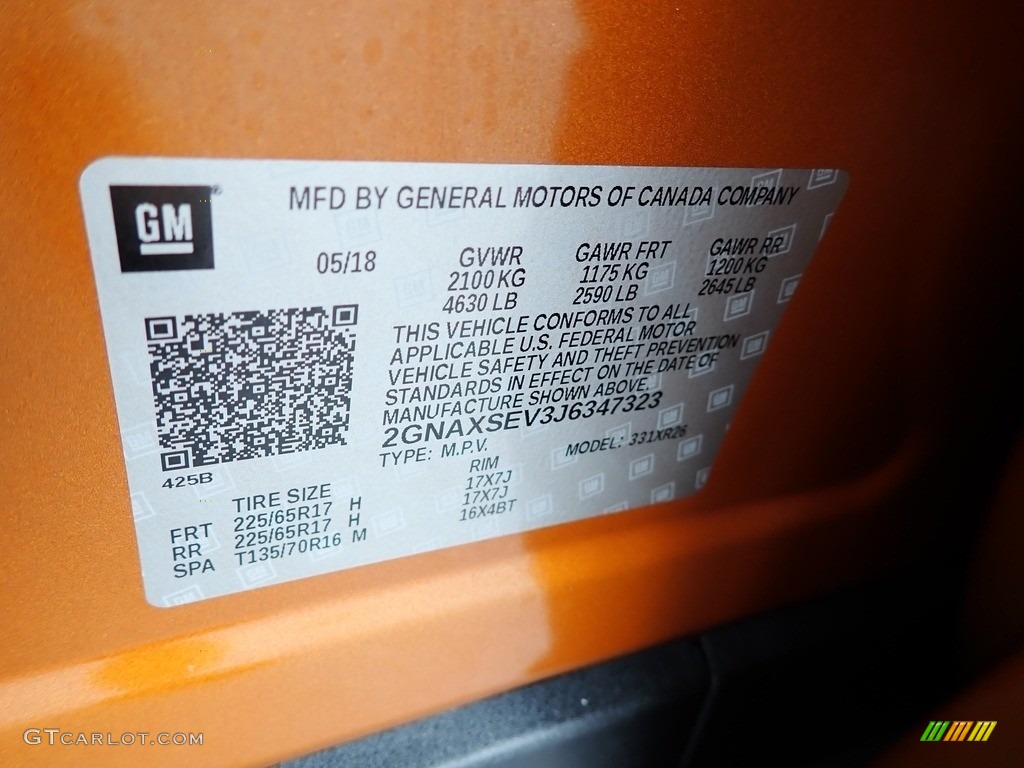 2018 Equinox LT AWD - Orange Burst Metallic / Jet Black photo #28