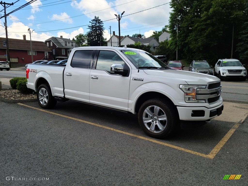 White Platinum 2018 Ford F150 Platinum SuperCrew 4x4 Exterior Photo #142201027