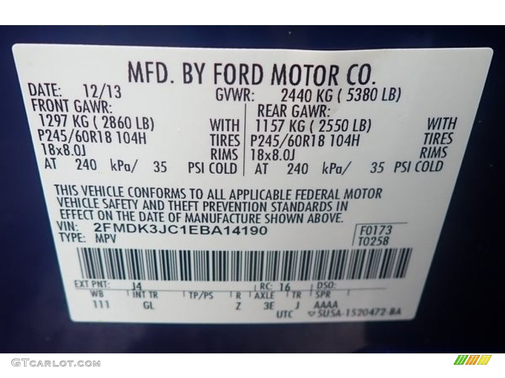 2014 Edge SEL - Deep Impact Blue / Medium Light Stone photo #46