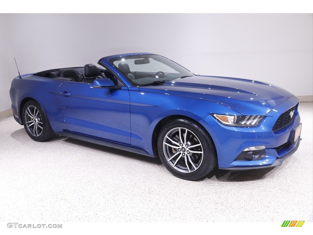 2017 Mustang EcoBoost Premium Convertible - Lightning Blue / Ebony photo #1