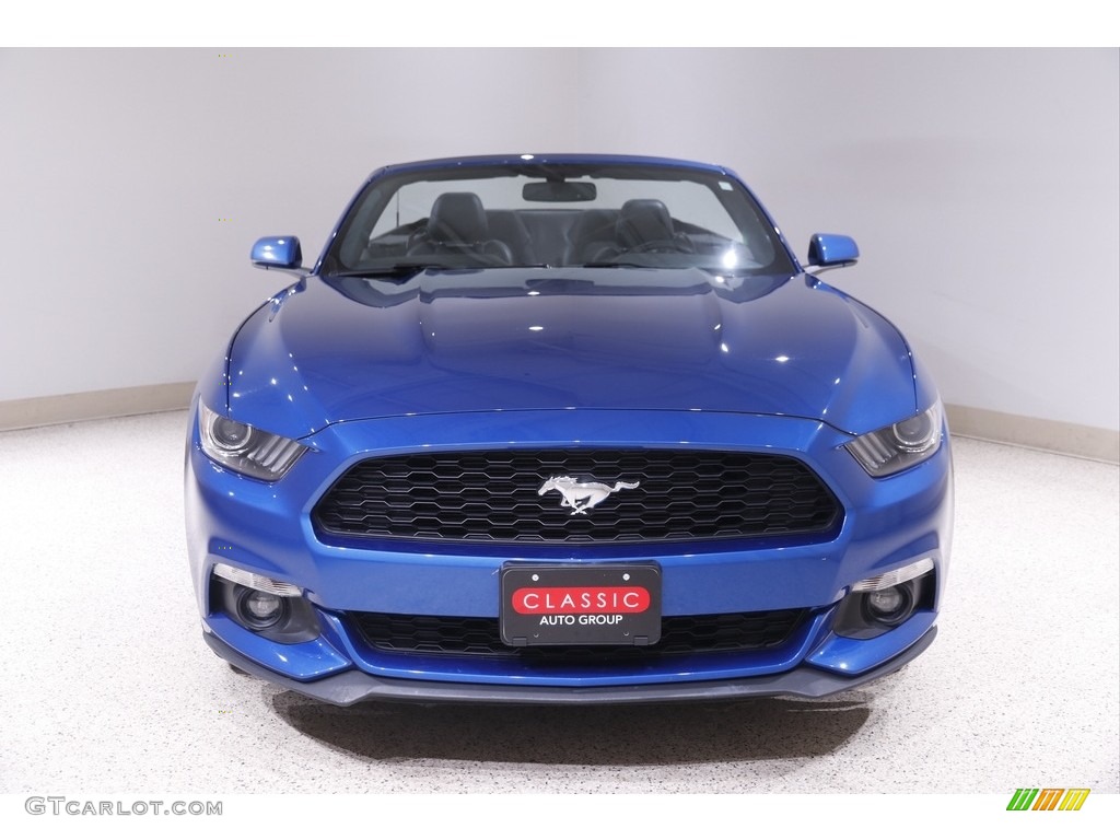 2017 Mustang EcoBoost Premium Convertible - Lightning Blue / Ebony photo #3