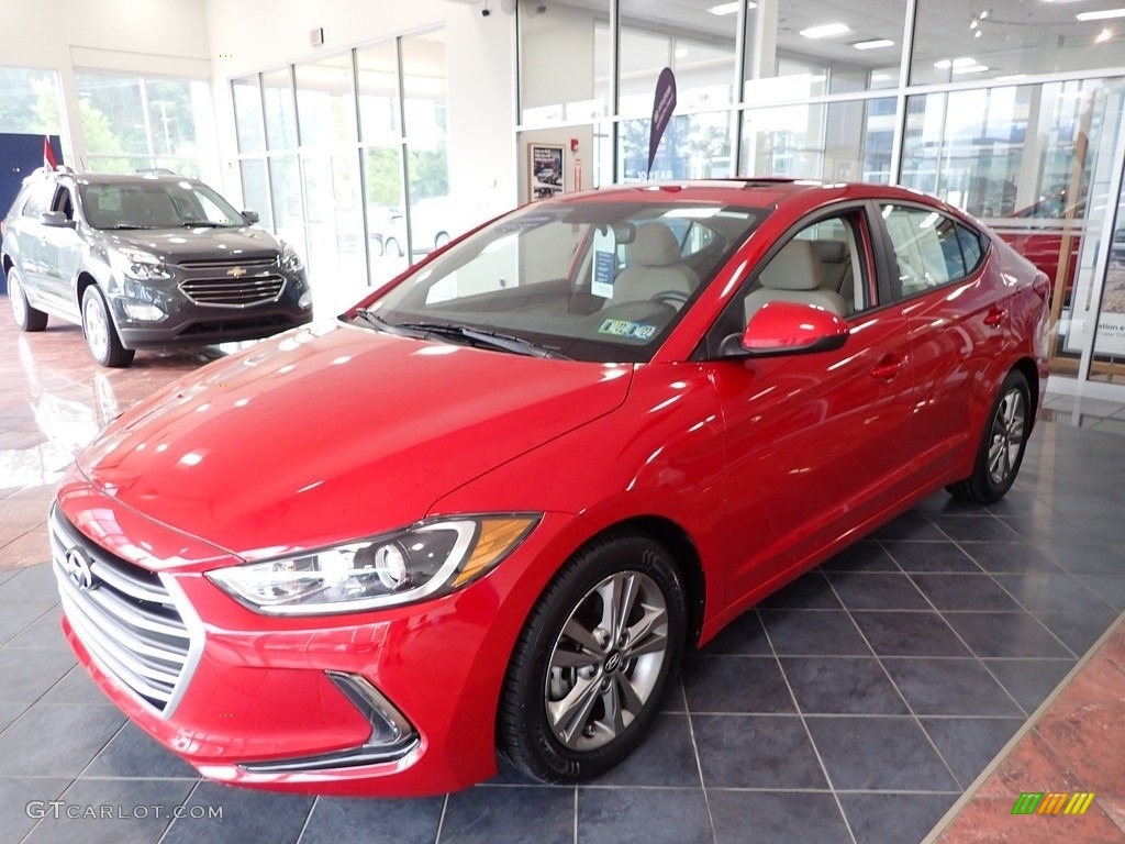 2018 Elantra Value Edition - Scarlet Red / Beige photo #7