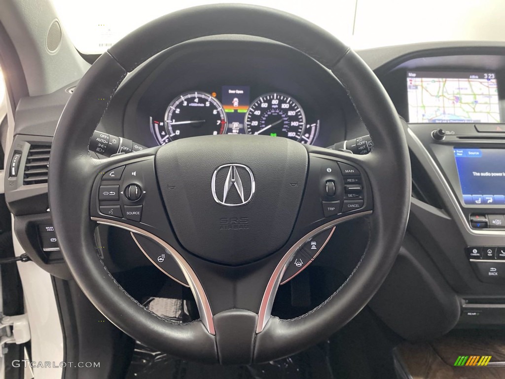 2019 Acura MDX Advance SH-AWD Ebony Steering Wheel Photo #142205608