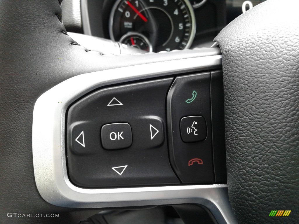 2021 Ram 1500 Big Horn Quad Cab 4x4 Diesel Gray/Black Steering Wheel Photo #142207291