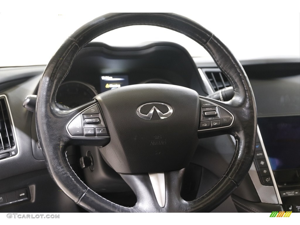 2016 Infiniti Q50 3.0t AWD Graphite Steering Wheel Photo #142214749