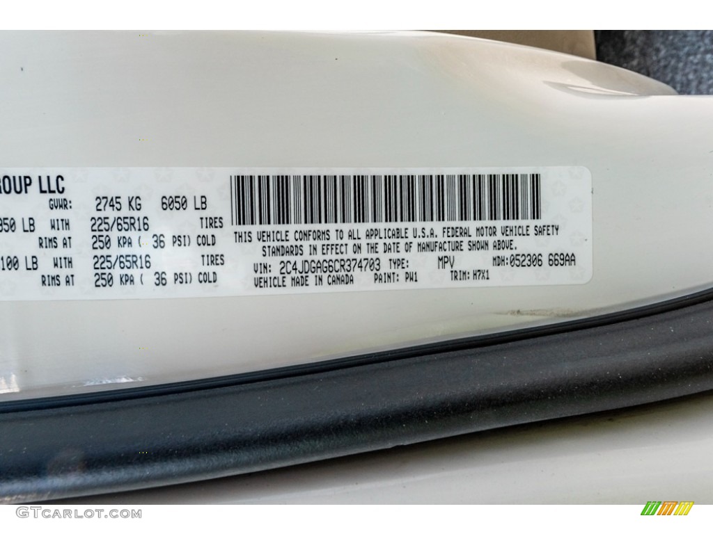 2012 Dodge Ram Van C/V Color Code Photos