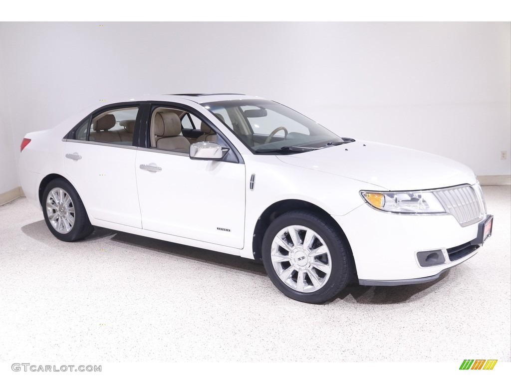 2012 MKZ Hybrid - White Platinum Metallic Tri-Coat / Light Camel photo #1