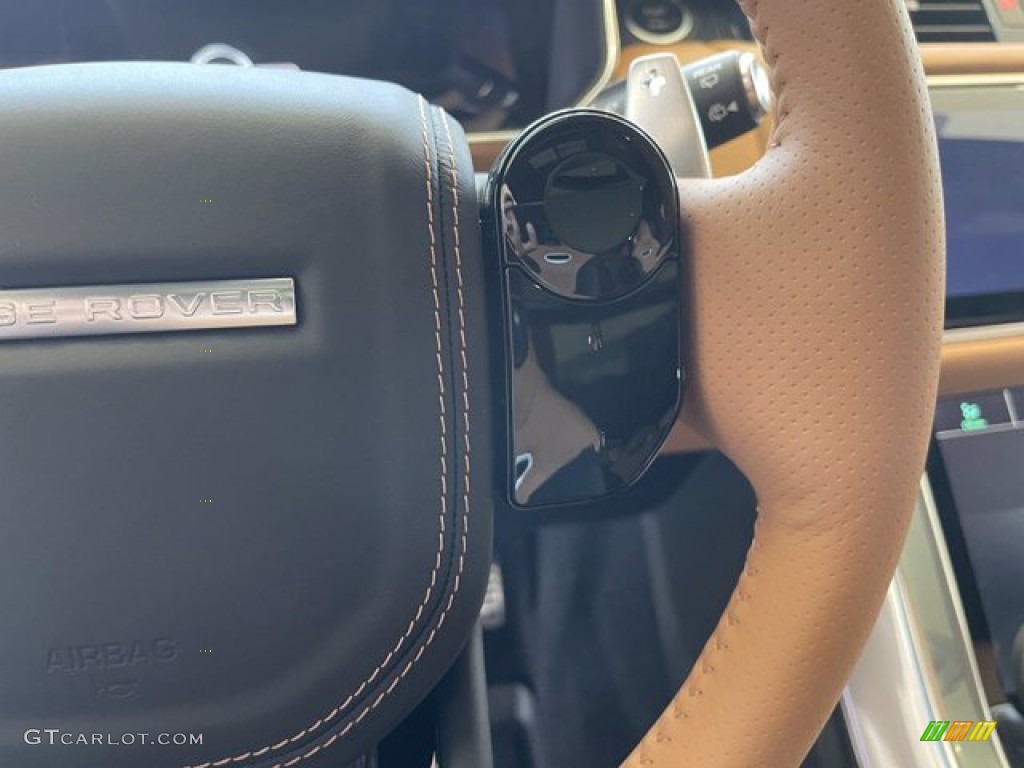 2021 Land Rover Range Rover Sport SVR Vintage Tan/Ebony Steering Wheel Photo #142217683