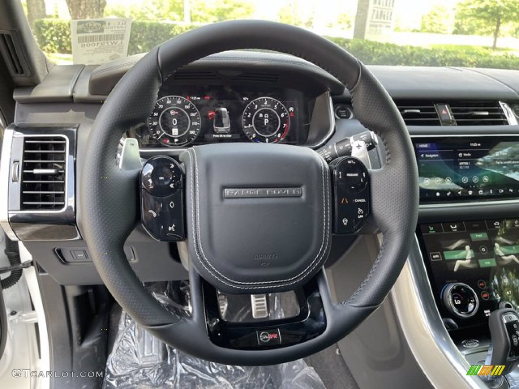 2021 Land Rover Range Rover Sport SVR Ebony Steering Wheel Photo #142218135