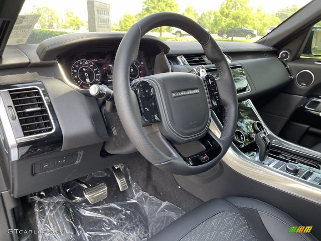 2021 Land Rover Range Rover Sport SVR Ebony Steering Wheel Photo #142218253