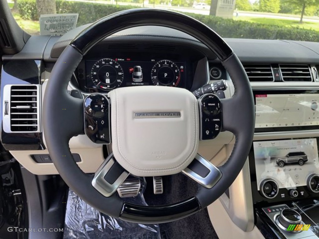 2021 Land Rover Range Rover Westminster Ebony/Ivory Steering Wheel Photo #142218517