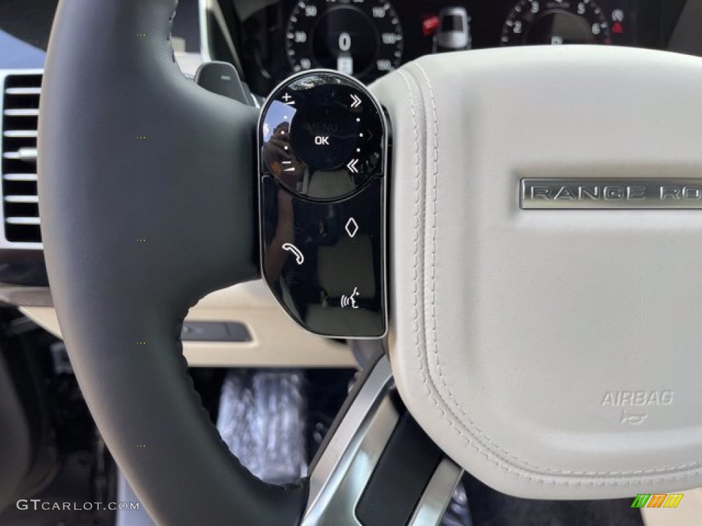 2021 Land Rover Range Rover Westminster Ebony/Ivory Steering Wheel Photo #142218523
