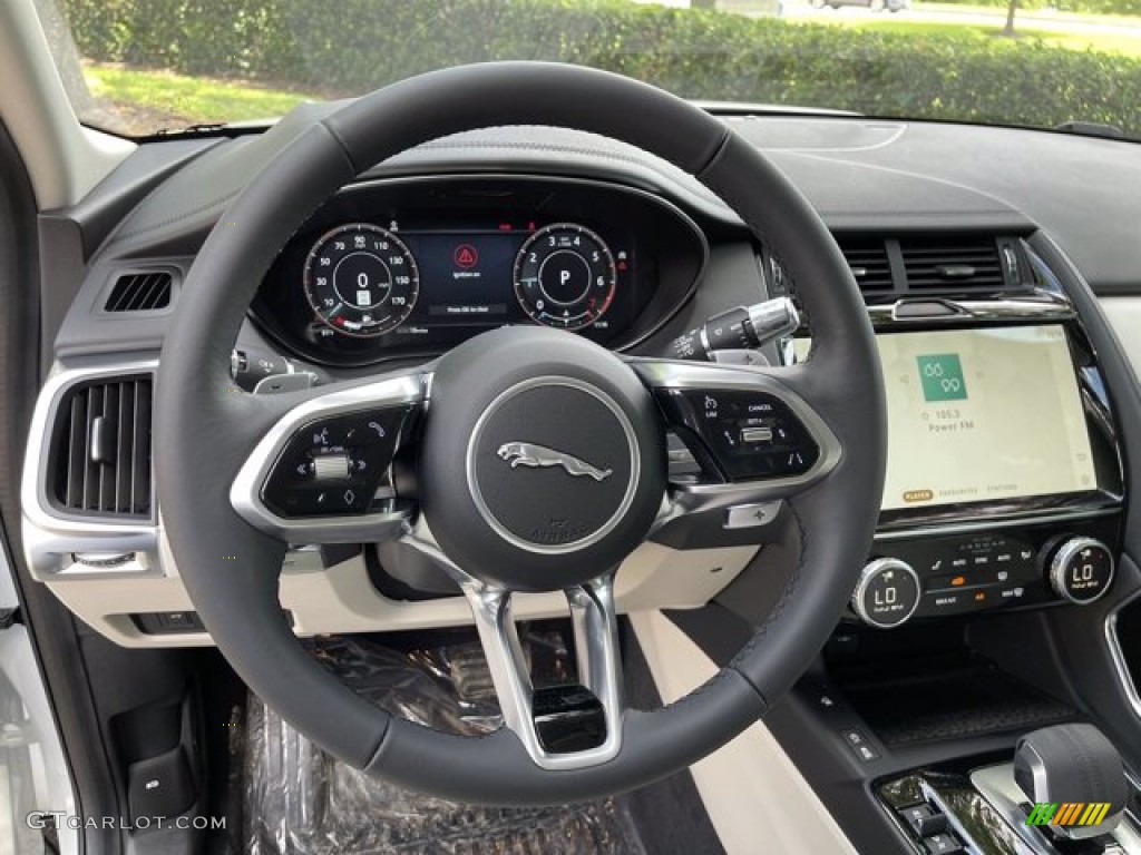 2021 Jaguar E-PACE P250 SE AWD Ebony/Light Oyster Steering Wheel Photo #142218892