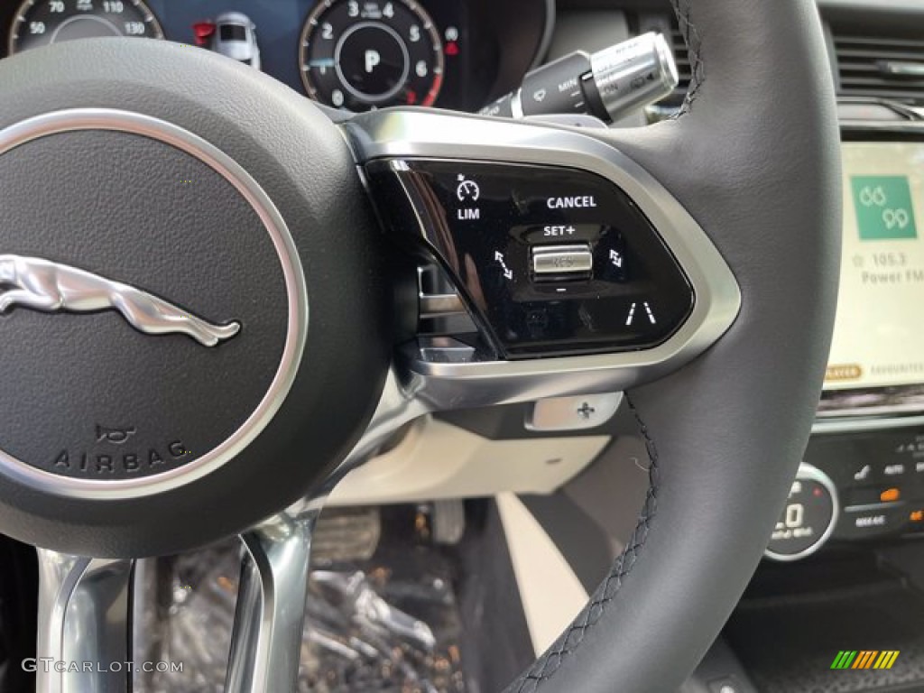 2021 Jaguar E-PACE P250 SE AWD Ebony/Light Oyster Steering Wheel Photo #142218913