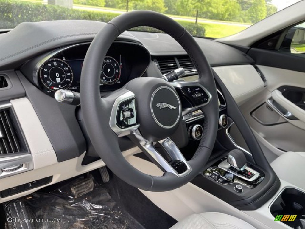 2021 Jaguar E-PACE P250 SE AWD Ebony/Light Oyster Steering Wheel Photo #142219015
