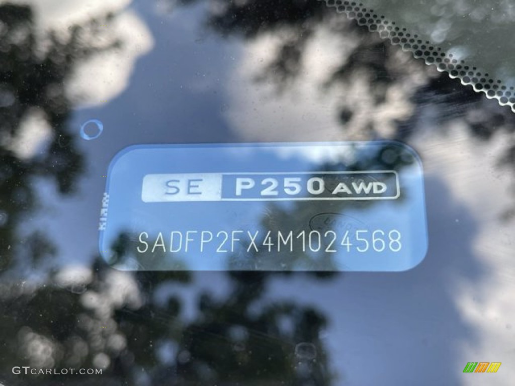2021 Jaguar E-PACE P250 SE AWD Info Tag Photos