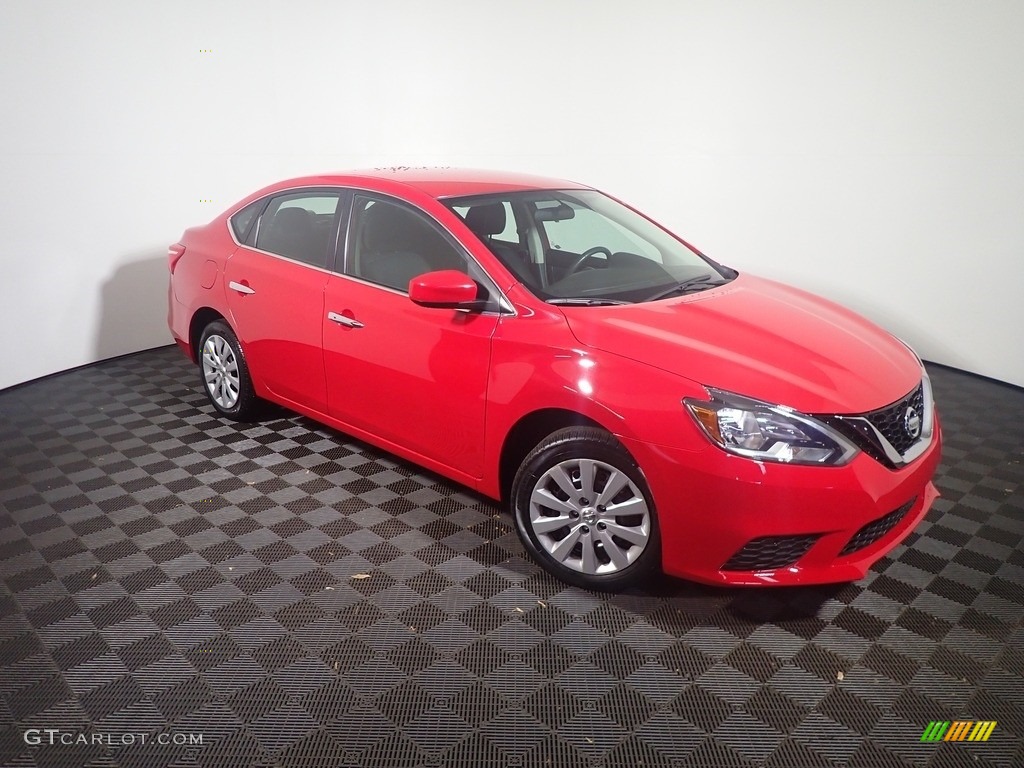 2017 Sentra SV - Red Alert / Charcoal photo #3