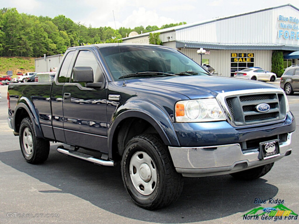 2004 F150 STX Regular Cab - Medium Wedgewood Blue Metallic / Dark Flint photo #7