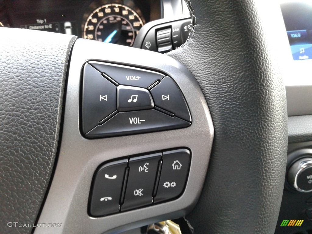 2020 Ford Ranger XLT SuperCrew 4x4 Ebony Steering Wheel Photo #142225611