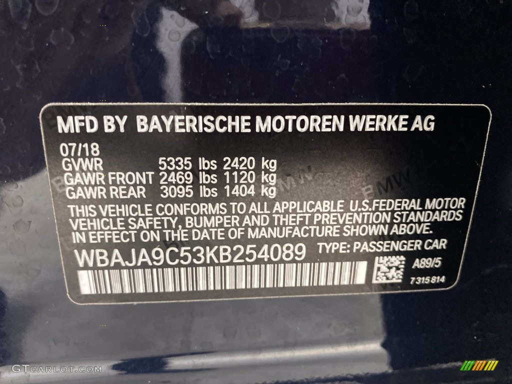 2019 5 Series 530e iPerformance Sedan - Bluestone Metallic / Canberra Beige/Black photo #37