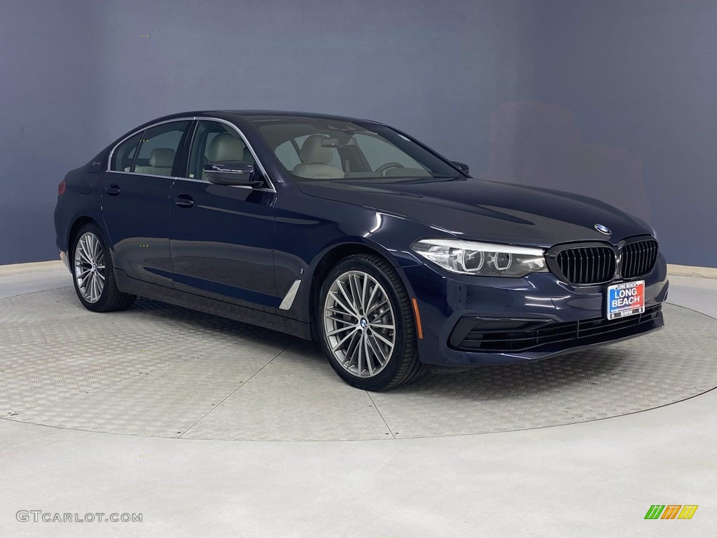 2019 5 Series 530e iPerformance Sedan - Bluestone Metallic / Canberra Beige/Black photo #38