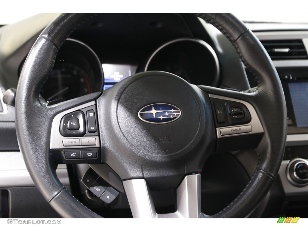 2015 Subaru Outback 2.5i Premium Slate Black Steering Wheel Photo #142231411