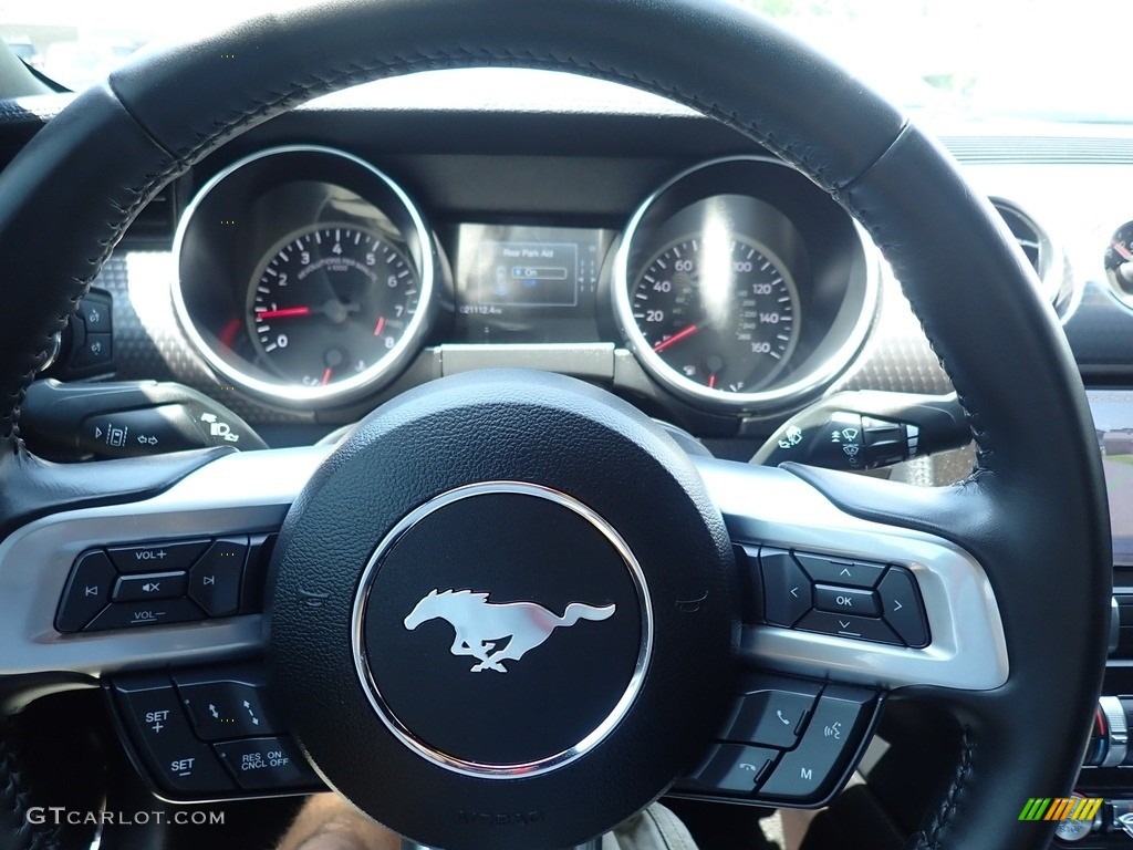 2019 Ford Mustang GT Premium Fastback Ebony Steering Wheel Photo #142231492