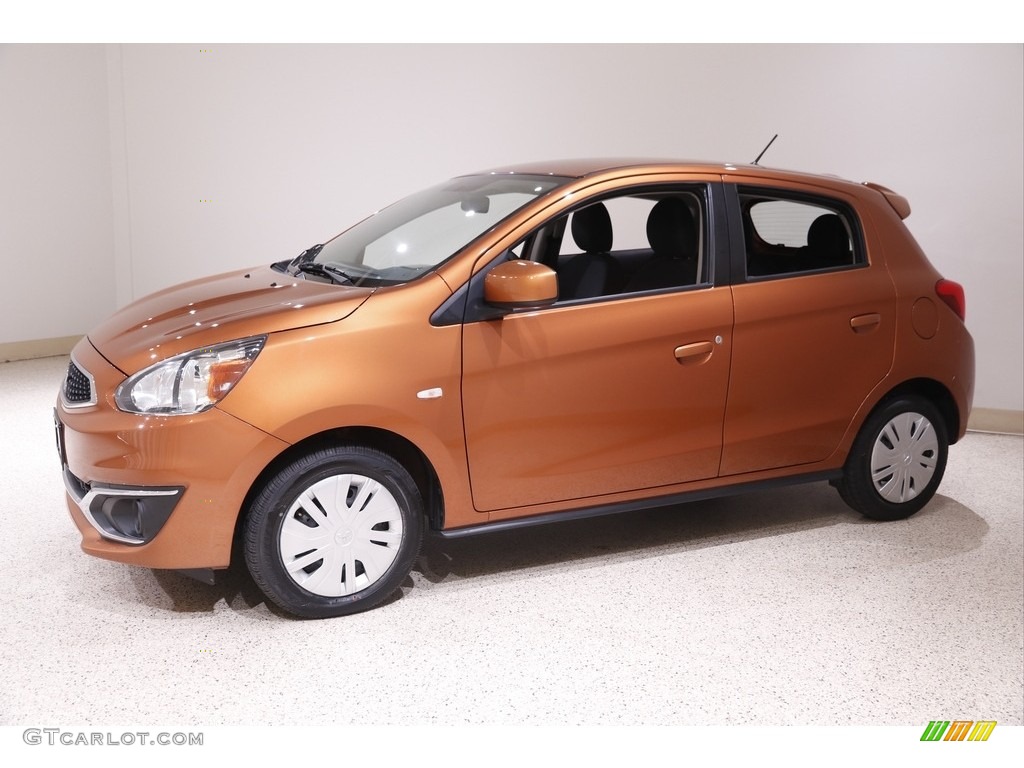 Sunrise Orange Metallic 2019 Mitsubishi Mirage ES Exterior Photo #142232324