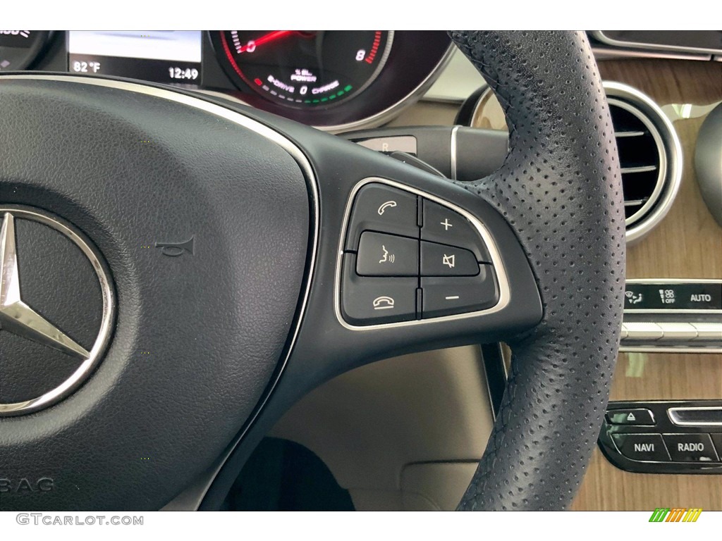 2018 Mercedes-Benz GLC 350e 4Matic Silk Beige/Black Steering Wheel Photo #142232789