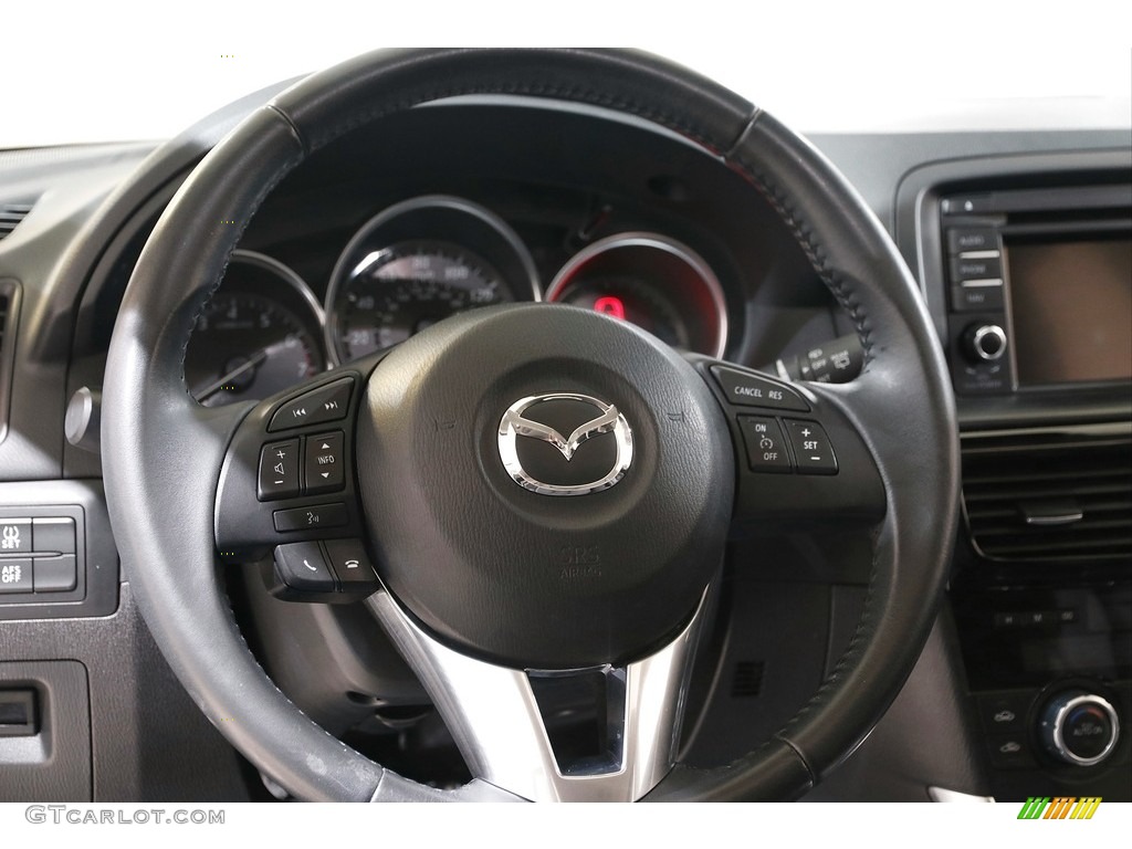 2015 Mazda CX-5 Grand Touring AWD Black Steering Wheel Photo #142238024