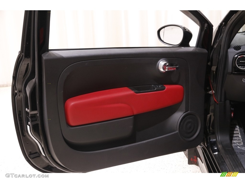 2015 Fiat 500 Abarth Nero/Rosso (Black/Red) Door Panel Photo #142240849
