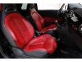2015 Fiat 500 Nero/Rosso (Black/Red) Interior Front Seat Photo