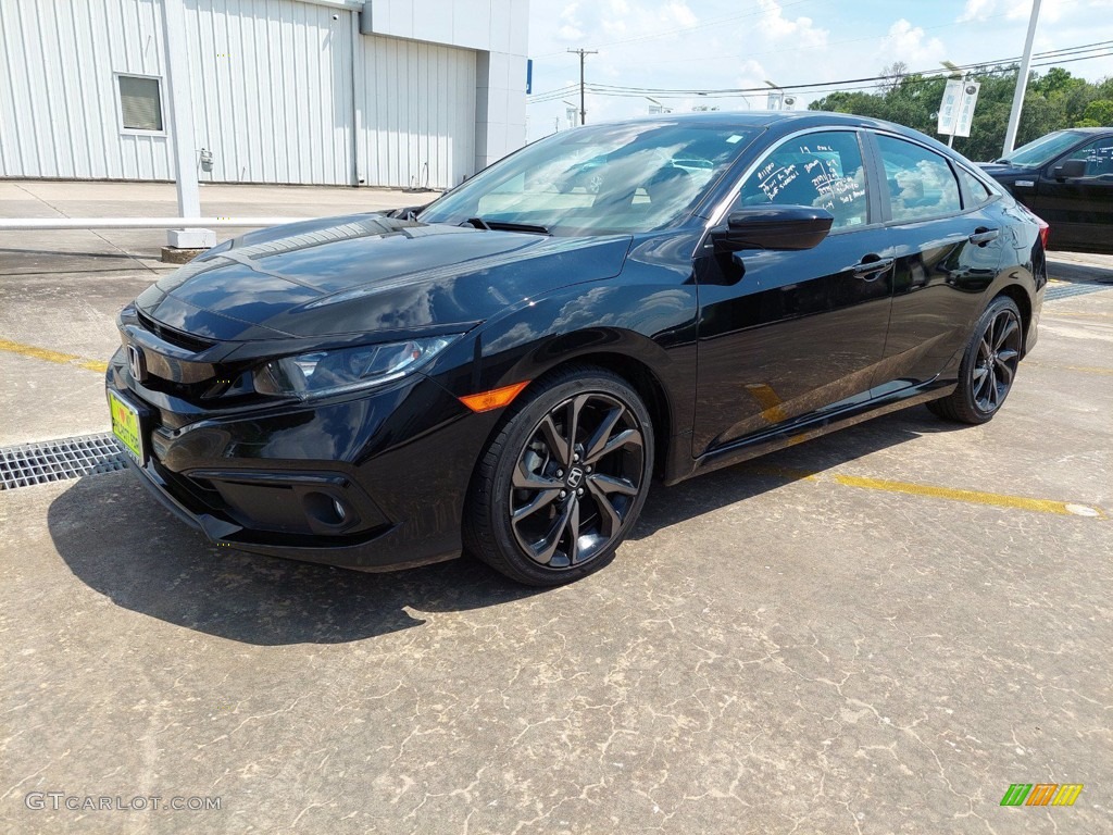 2019 Civic Sport Sedan - Crystal Black Pearl / Black photo #3