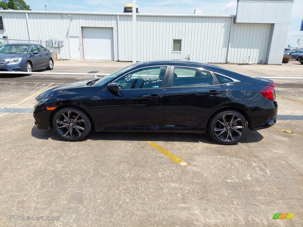 2019 Civic Sport Sedan - Crystal Black Pearl / Black photo #4