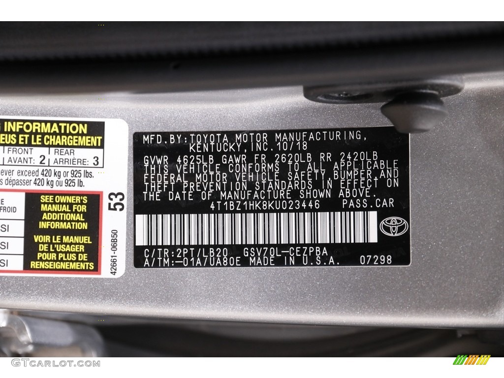 2019 Camry XSE - Celestial Silver Metallic / Black photo #21