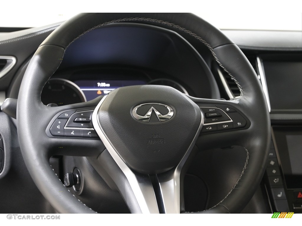 2019 Infiniti QX50 Essential AWD Graphite Steering Wheel Photo #142243348