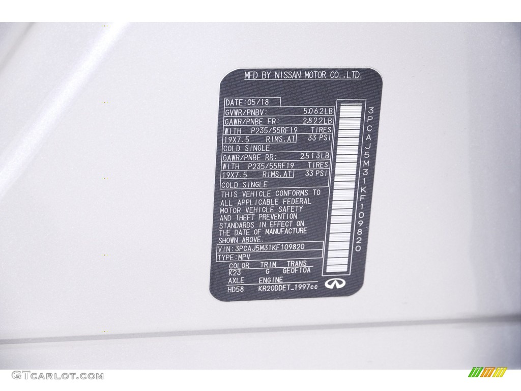 2019 QX50 Essential AWD - Liquid Platinum / Graphite photo #24