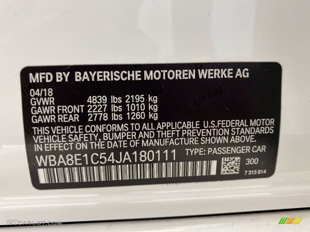2018 3 Series 330e iPerformance Sedan - Alpine White / Black photo #36