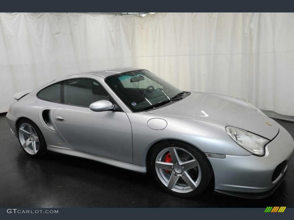 2001 911 Turbo Coupe - Polar Silver Metallic / Black photo #13