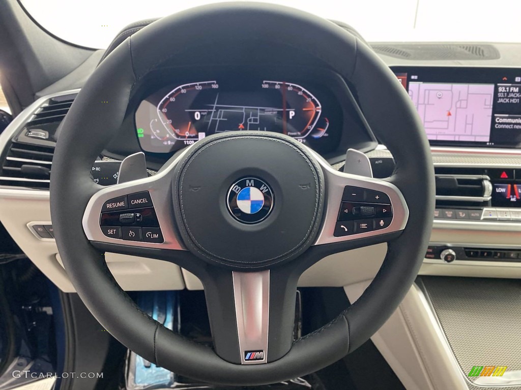 2021 BMW X6 sDrive40i Ivory White Steering Wheel Photo #142246921