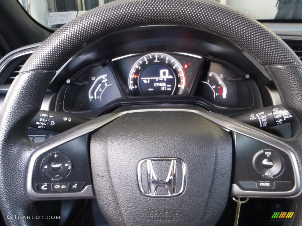 2018 Honda Civic LX Hatchback Black Steering Wheel Photo #142247140