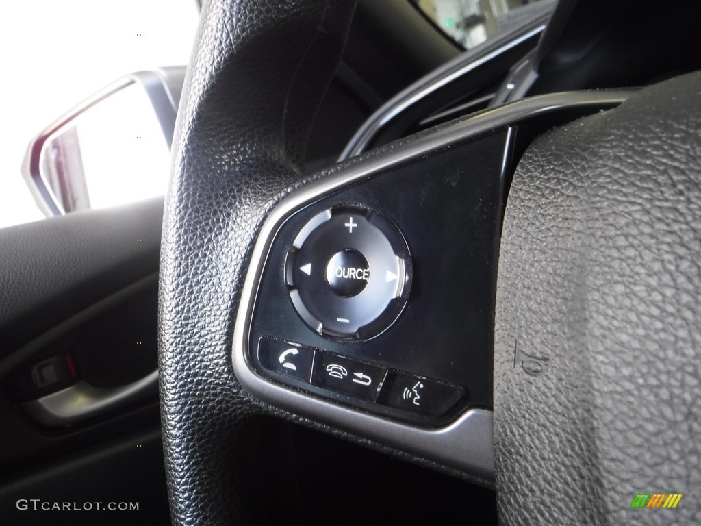 2018 Honda Civic LX Hatchback Black Steering Wheel Photo #142247161