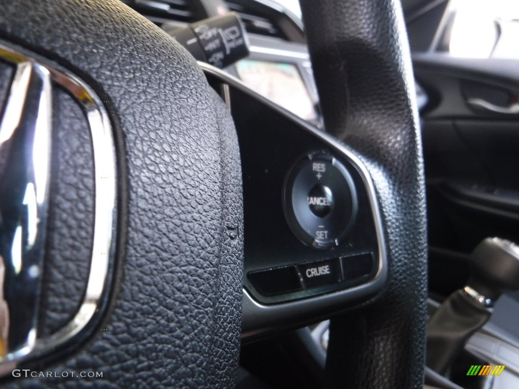 2018 Honda Civic LX Hatchback Black Steering Wheel Photo #142247194